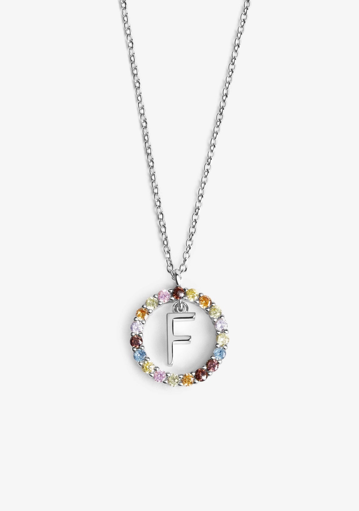 Collar Inicial Letra F Plata 